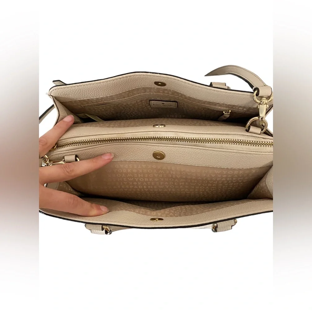 Kate Spade Mulberry Street Lise Fall Minimalist Chic Satchel‎ Beige Handbag